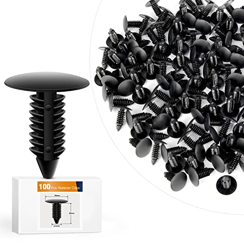 GOOACC GRC-10 Nylon Bumper Fastener Rivet Clips GM, Ford & Chrysler 7.5mm Hole Retainer Auto Body Clips - 100PCS
