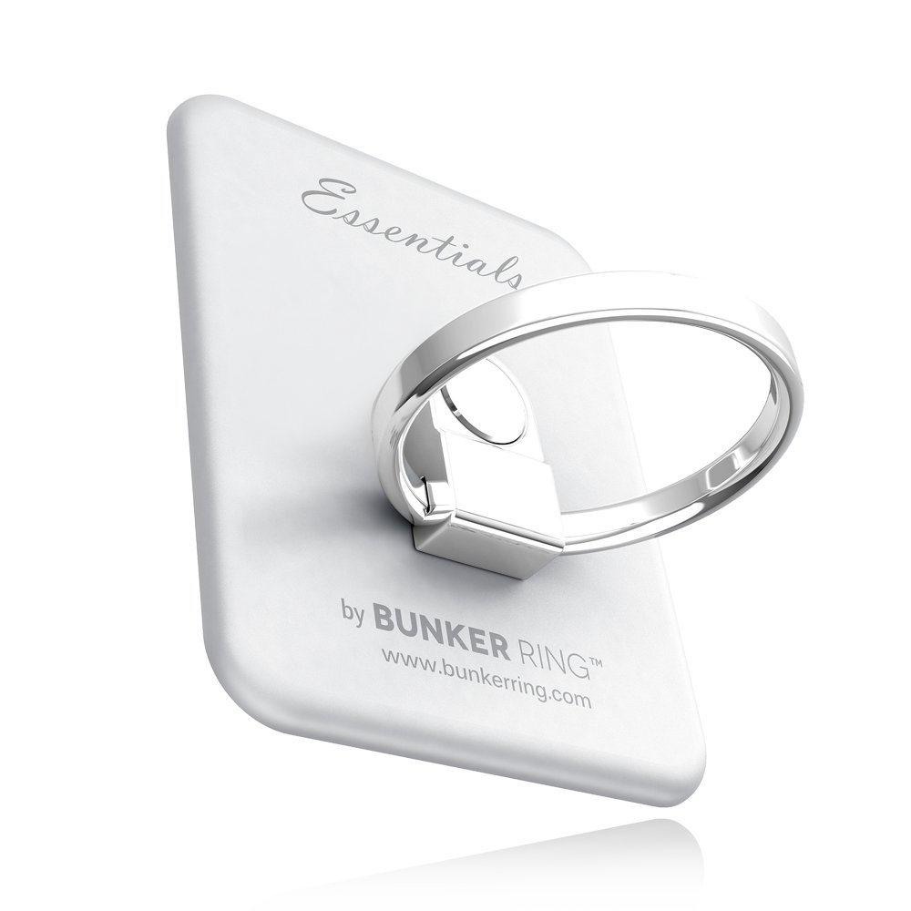 BUNKER RING Essentials バンカーリング iPhone/iPad/iPod/Galaxy/Xperia/スマートフォン・タブレットPCを指1本で保持・落下防止・スタンド機能(シルバー) BUESSI
