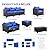 Patio Wicker Furniture Set 7 Pieces Outdoor Black Rattan Conversation Seat Couch Sofa Chair Set with Royal Blue Cushion and Furniture Covers