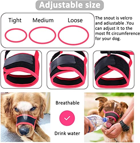 Image of LUCKYPAW Dog Muzzle Anti Biting Barking and Chewing with Comfortable Mesh Soft Fabric and Adjustable Strap, Suitable for Small, Medium and Large Dogs(Blue Trim,L)