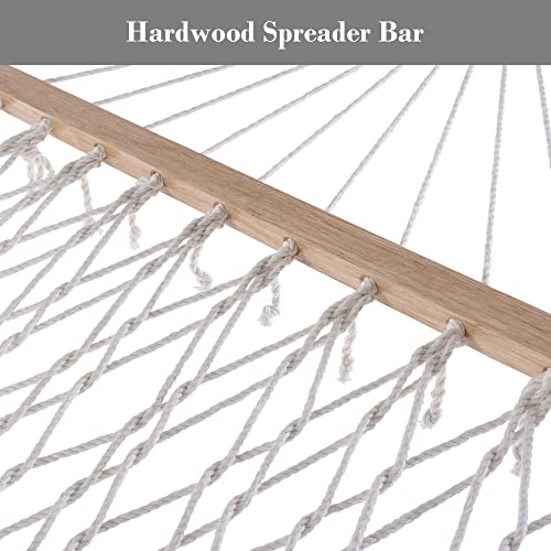 Suncreat 2 Person Hammock With Hardwood Spreader Bar, Outdoor Rope Hammock With Polyester Pad thumb #6