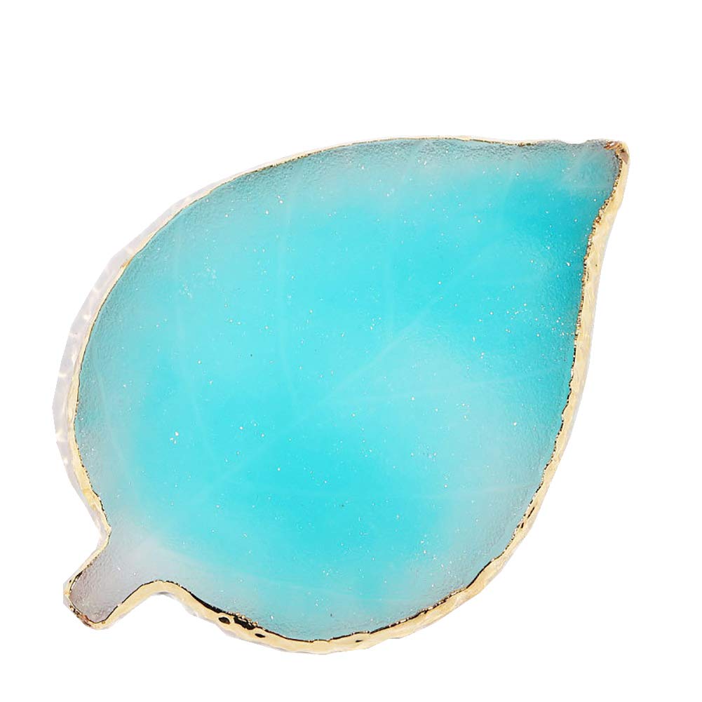 1 Pcs Leaf Resin Nail Art Palette Painting Makeup Palette Tray Cosmetic Nail Gel Polish Colors Mixing Pallet Blue