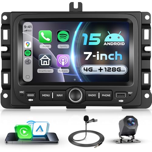 Autoradio Android 15 con Schermo IPS da 7 Pollici: L'auto radio per Jeep Renegade 2016-2021 con schermo tattile da 7 pollici IPS HD, sistema operativo Android 15, CPU a 4 core, 4G RAM + 128G ROM per l'installazione di più APP. Questa configurazione garantisce un grande effetto visivo, un'esperienza tattile confortevole e un'elevata sensibilità. Godetevi la guida con un'autoradio intelligente che sembra un iPad