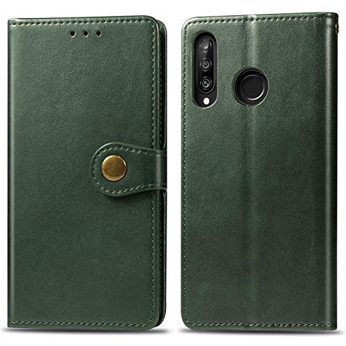 Oihxse Compatibile per Huawei Mate 30 Pro Cover,Pelle Portafoglio Flip Funzione Stand Cover Huawei Mate 30 Pro Silicone a Libro Antiurto Portafoglio con Slot per Schede Chiusura Magnetica (verde)