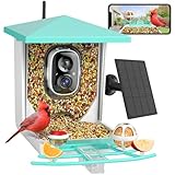 Comedero inteligente para pájaros con cámara alimentada por energía solar, IA gratuita identifica más de 6000 especies de aves y detección de movimiento