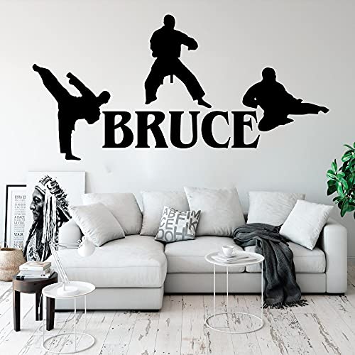 Arts martiaux Karaté Taekwondo Stickers Muraux Hommes Personnalisé Boxe Judo Sport Stickers Muraux Chambre Vinyle Mural A6 85x42 cm
