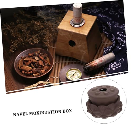 Caja portátil de Moxa de lana para calentamiento de abdomen en color púrpura elegante de arena morada miniatura 4
