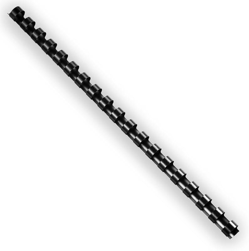 Paquete de 50 peines para encuadernación de plástico de 7/16 pulgadas, 19 anillas, negro | Peines para encuadernación de 11 mm para papel tamaño carta, capacidad de 80 hojas, para encuadernación de libros, suministros escolares de oficina