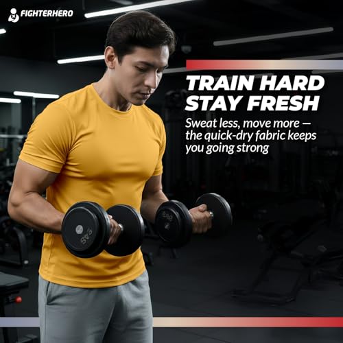 Image of Gym T Shirts for Men Workout | Sports Tshirt for Man | Running Mens T-Shirts | Polyester Men's T Shirt | Quick Dry fit Training Active Wear | Badminton Football Jersey Tshirts