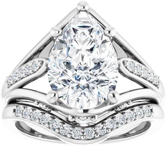 3 CT Moissanite Engagement Ring 10K 14K 18K Solid Gold, 925 Sterling Silver Willow Solitaire Bridal Ring Set Promise Ring for Wedding Christmas gift for Women