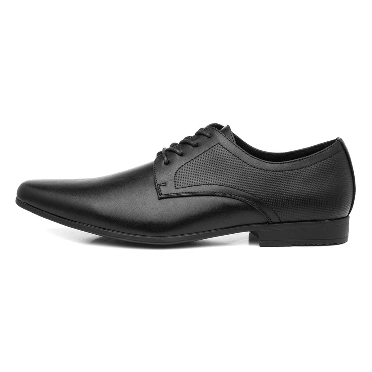 Mens Black Flat Lace Up Shoe