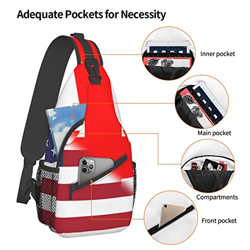 Mochila cruzada unisex con banderas de EE.UU. y Georgia miniatura 5