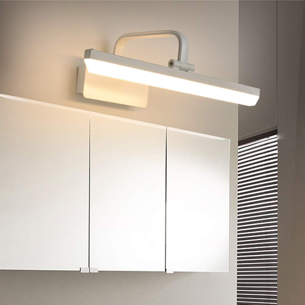 Reflektor LED do łazienki, wodoszczelny, prosty reflektor ścienny, nordycki lustro, specjalna lampa, wodoszczelna lampa ścienna, lampa do makijażu, reflektor do lustra (kolor: biały biały)