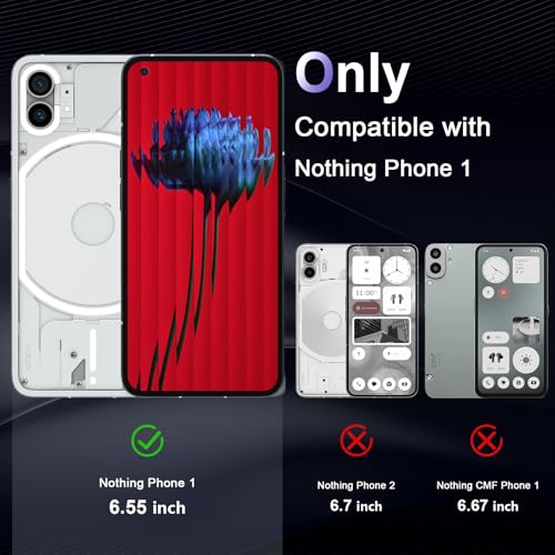 Image of Case for Nothing Phone 1, Military Grade Drop Protection Clear Phone Case, Yellowing Resistant, Anti-Scratch Hard PC Back, Shockproof Hard Ultra-Thin Protective Cover, Transparent