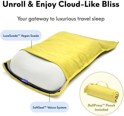 Miniatura 4 de Cushion Lab - Almohada de viaje para dormir profunda, almohada de cuello compacta de espuma viscoelástica para dormir, almohada portátil para