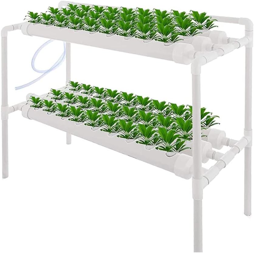 Hydroponic Grow Kit, 6 Tubes 2 Layers 54 Plant Sites PVC