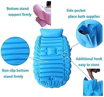 Alytimes Inflatable Baby Bathtub,No Pump Kid Infant Toddler Infant Newborn Inflatable Foldable Shower Pool