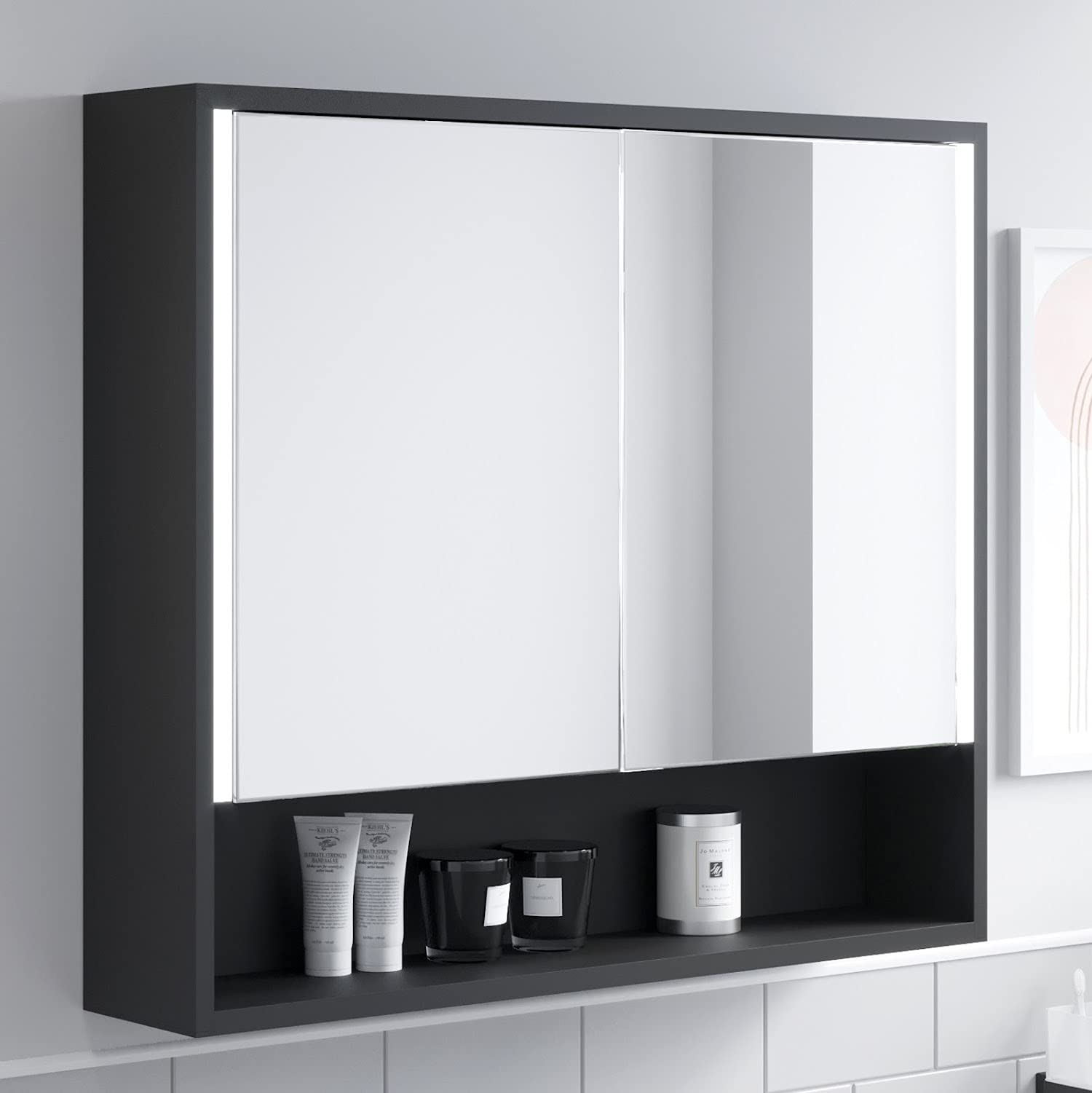 Buy 700 x 800mm LED Illuminated Bathroom Mirror with Shaver Socket Concealed Demister