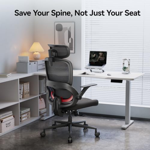 Image of SIHOO B100 SE Office Chair, Desk Chair with Adaptive Lumbar Support & 2D Flip-up Armrests, 135 tilt Soft Memory Foam Erogonomic Chair for Home Office,Hold 300 LBS, 2 Packs, Jet Black