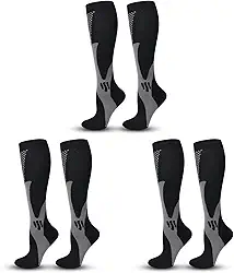 Meia de Compressão Cano Longo Melhor para, Academia,Corrida,Varizes,Caminhada,Ciclismo