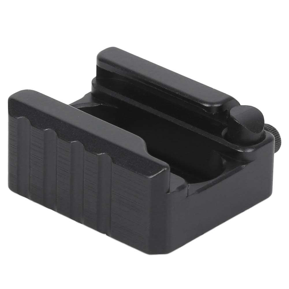 Cold Shoe Base, Aluminium Alloy CNC Limit Cold Shoe Mount Adapter Base with 1/4 Inch Screw Camera SLR Cage Quick Release Expansion Fixed Accessories
