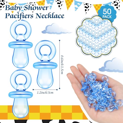 Image of Thyle 51 Pcs Blue Sky Pacifier Hunt Baby Shower Games Boy Story Decorations Include Hunt Sign and 50 Acrylic Pacifiers for Baby Shower Game Decoration Gift Sets Gender Reveal Party Decor