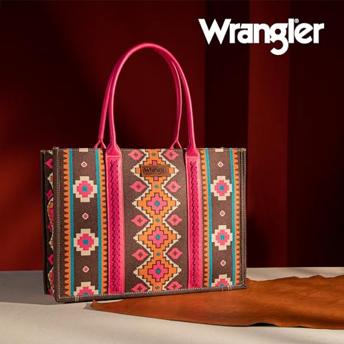 Image of Wrangler Aztec Tote Bag for Women Boho Shoulder Purses and Handbags
