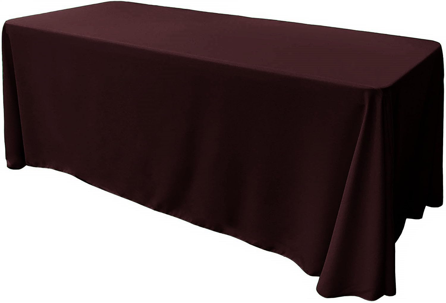 New Creations Fabric & Foam Inc 84" Wide by 108" Long Rectangular Polyester Poplin Seamless Tablecloth, Rounded Corners. (Burgundy)