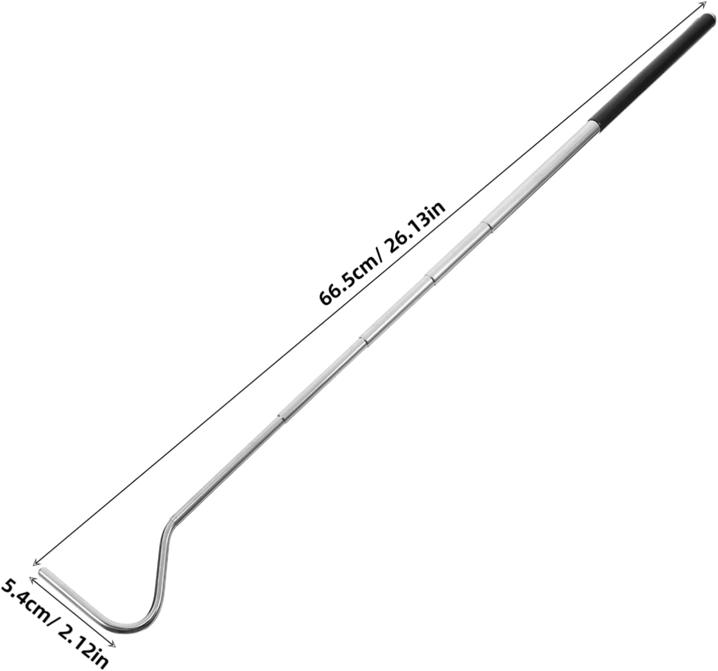 Extendable Snake Catcher Tool Retractable Reptile Hook for Snake Handling Stainless Steel