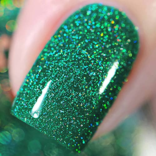 Cirque Colors Facets Collection - Holographic Jelly Nail Polish - Emerald - Green - 0.37 Fl. Oz. (11 Ml) - Vegan, Cruelty-Free, Non-Toxic Formula #TOP4
