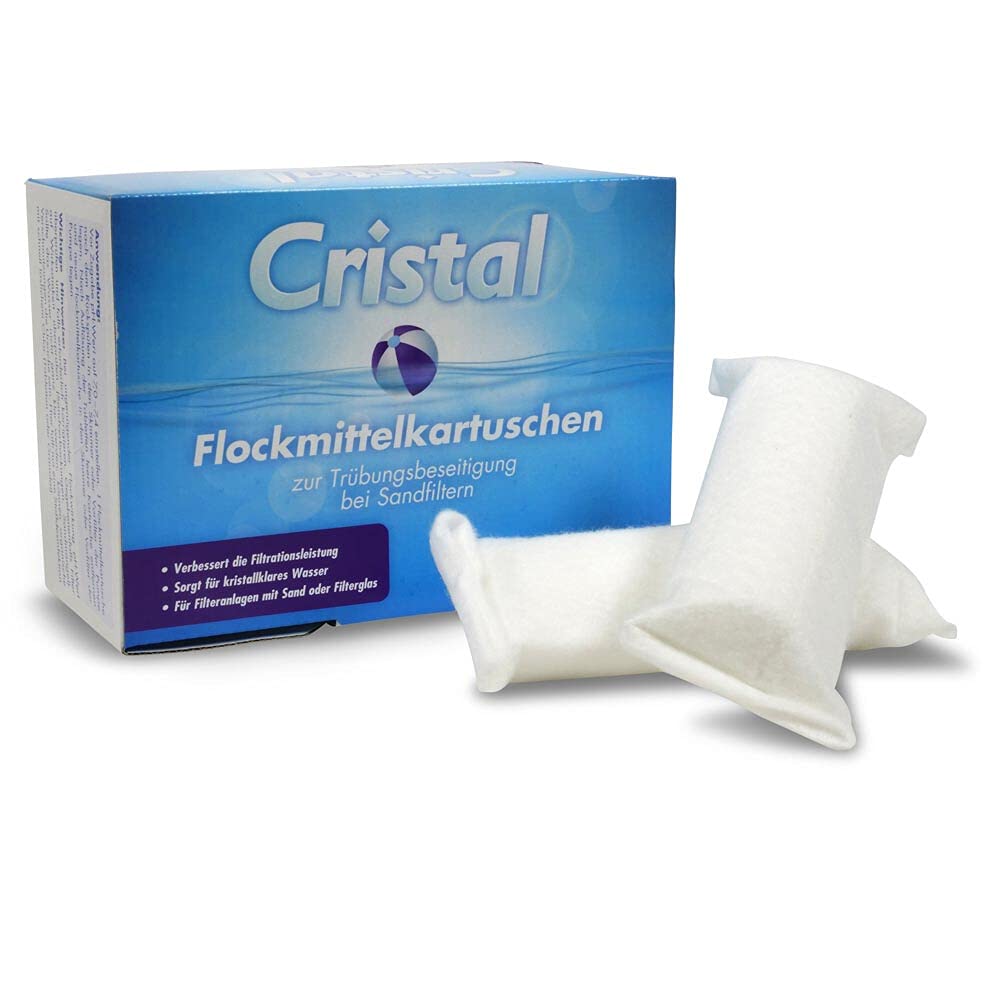 Cristal Chlor Poolpflege-Set - 6-teiliges Komplettset - 20kg Wasserpflege für Pools - Inklusive Chlor & Zubehör - Effektive Reinigung für Pool & Whirlpool
