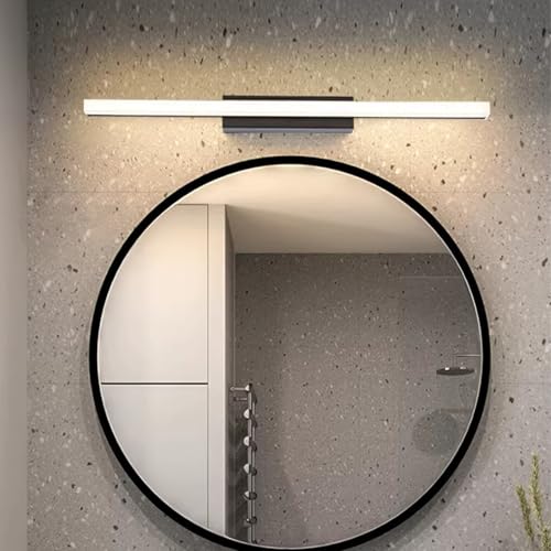 Aplique de pared impermeable para espejo con luz cálida anti-reflejos y diseño acrílico negro