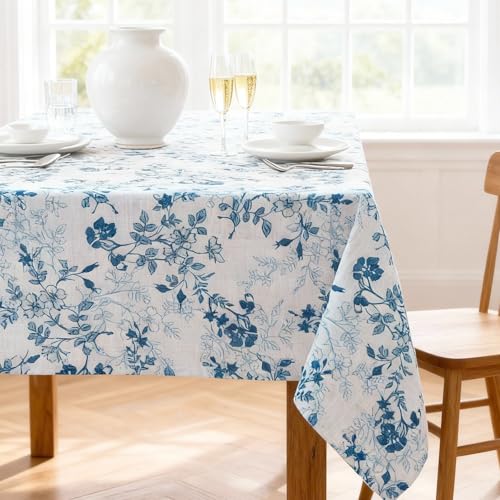 H.VERSAILTEX Linen Table Cloths Floral Printed...