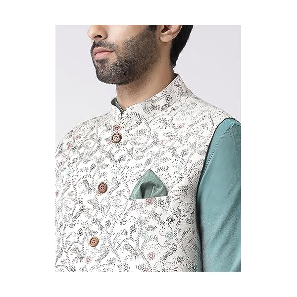 KISAH Men's Kurta Jacket Set - Traditional Indian Ethnic Wear for Men - Ideal for Weddings, Festivals & Celebrations