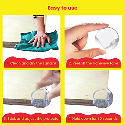 Image of Gadgetime USA 12 Pack Table Corner Protector Guard - Transparent for Sharp Edges - Safety Bumpers -Baby Proof