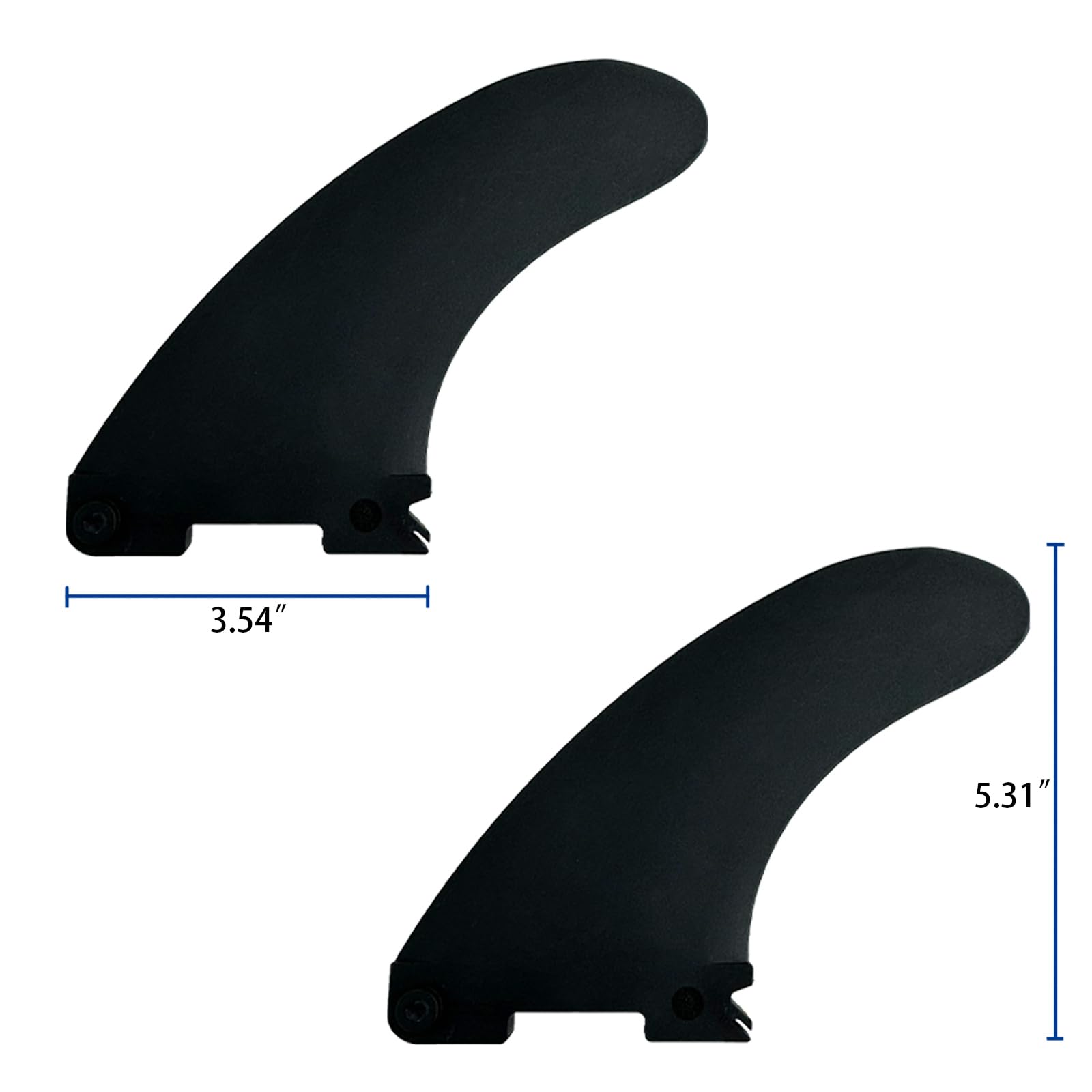 3 schwarze, abnehmbare Ersatz-Paddleboard-Flossen, aufblasbares SUP-Standup-Paddelboard-Zubehör, Quick-Lock-Flossen, Mittelflossen, Seitenflossen