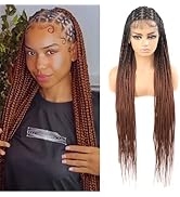 Humistwbiu Braided Wigs for Black Women Criss Cross Knotless Box Braid Wig with Baby Hair Full Do...