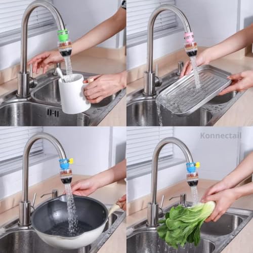 Image of Pack of 4 Activated Carbon Faucet Water Filters Home Kitchen Faucet Tap Water Tap Filter Multilayer Clean Purifier Filter Cartridge Five Layer Water Filter Tap Filter (6 Month Warranty) (WF-104)
