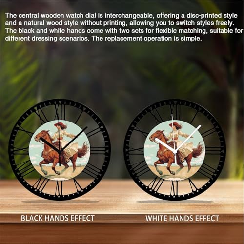 Reloj de pared metálico silencioso de 10 pulgadas con números romanos miniatura 3