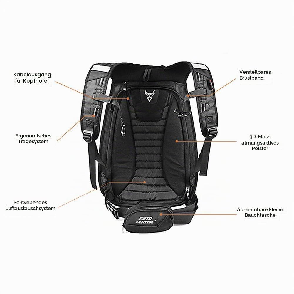Kohlefaser Motorrad Rucksack wasserdicht Hartschale Unisex Reitsack Hochleistungslokomotive Rucksack Turtle Bag Rot Grün Blau Schwarz