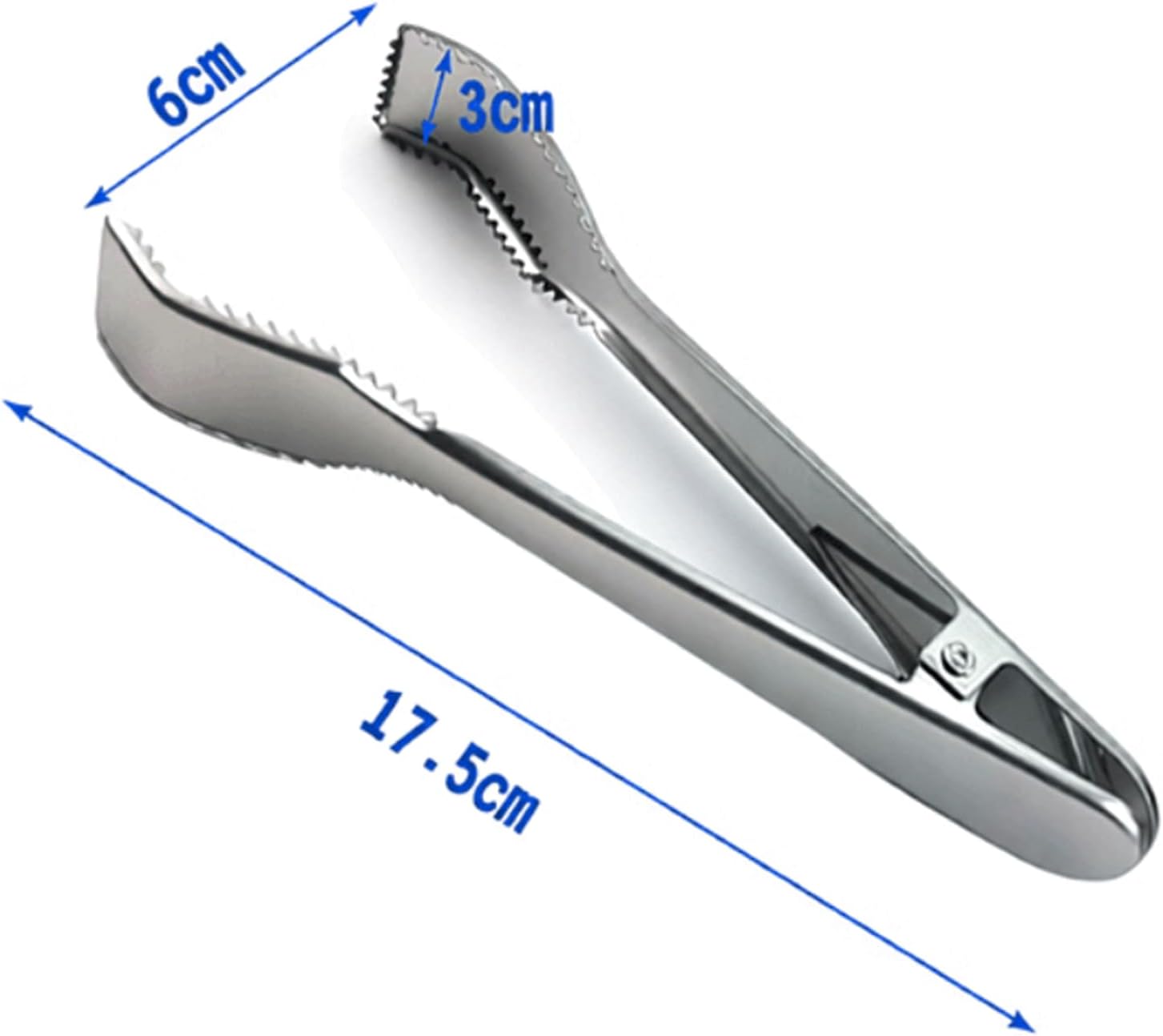Ice Buckets Ice Tongs Length 6.8 Inch Silver Stainless Steel Serrated Clip for Sugar Cubes Lemon Slices Jellies Biscuits Marshmallows Potato Cake