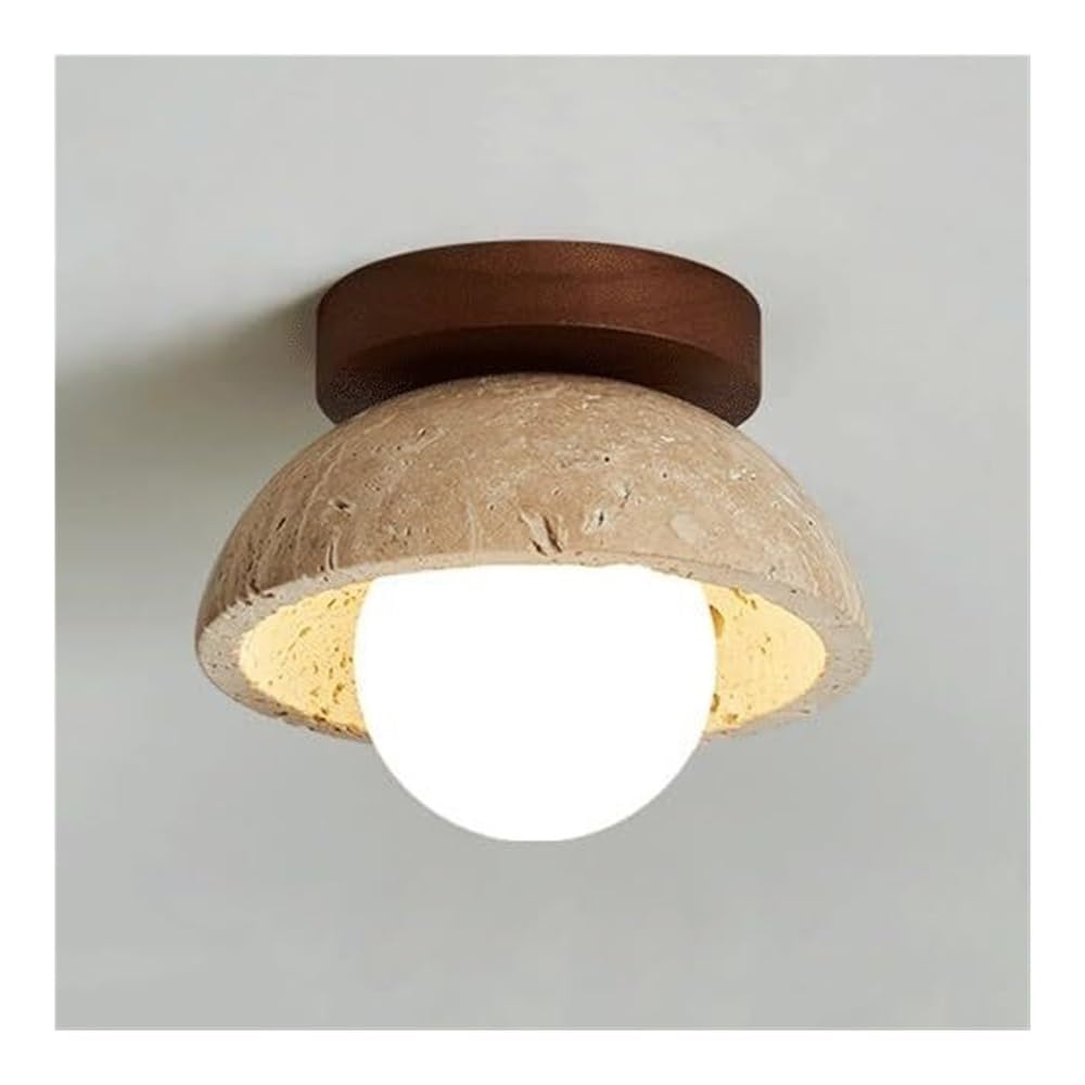 TONFON Yellow Travertine Ceiling Lamp Semi Flush Mount Ceiling Light Modern Farmhouse Lighting Ceiling Light Fixture for Hallway Balcony Entryway Foyer Stairwell Aisle Loft Restaurant