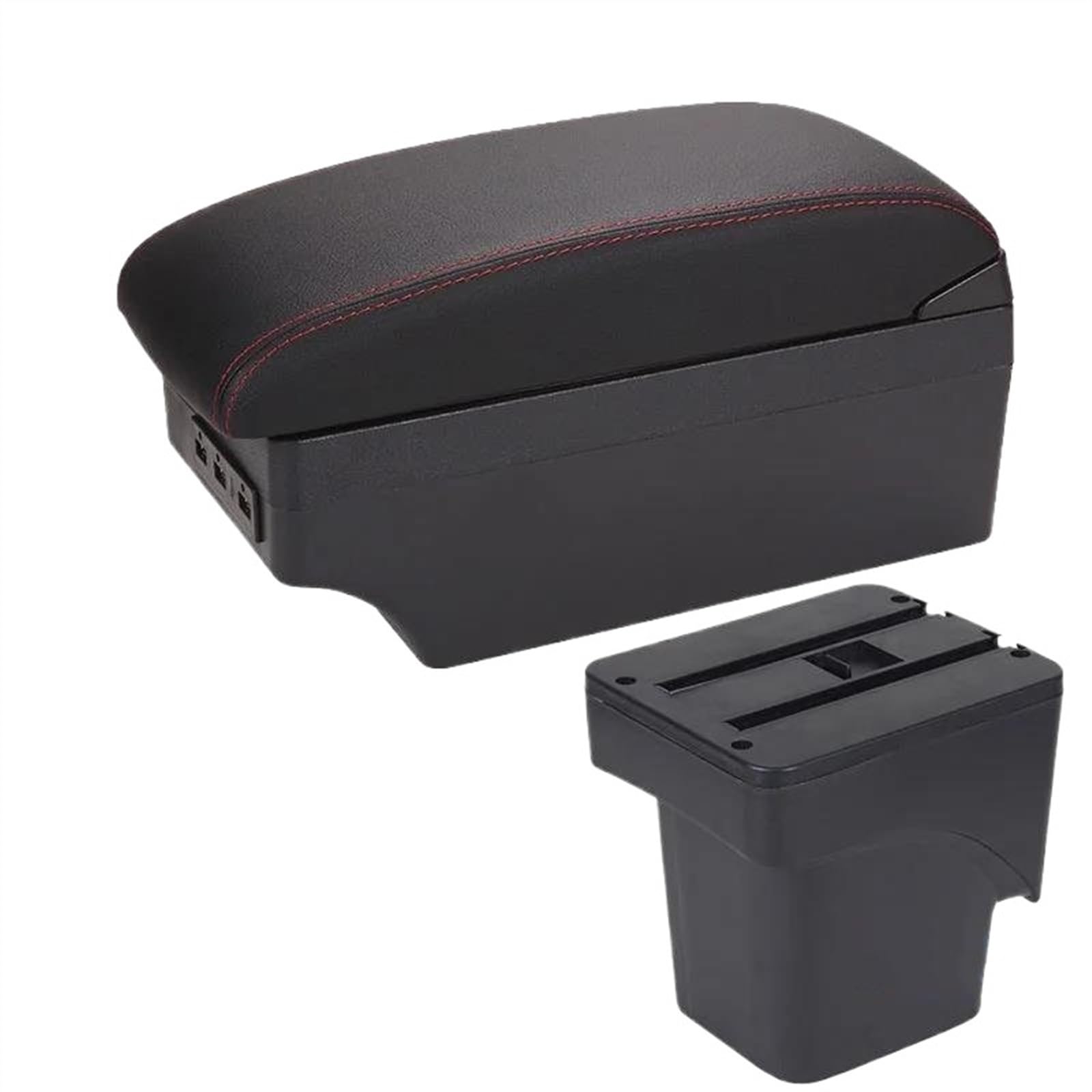 Compatible avec Ford Focus 2 MK2 : boîte de Rangement pour accoudoir Central réglable, Protection et Extension d'accoudoir avec 7 Ports USB.