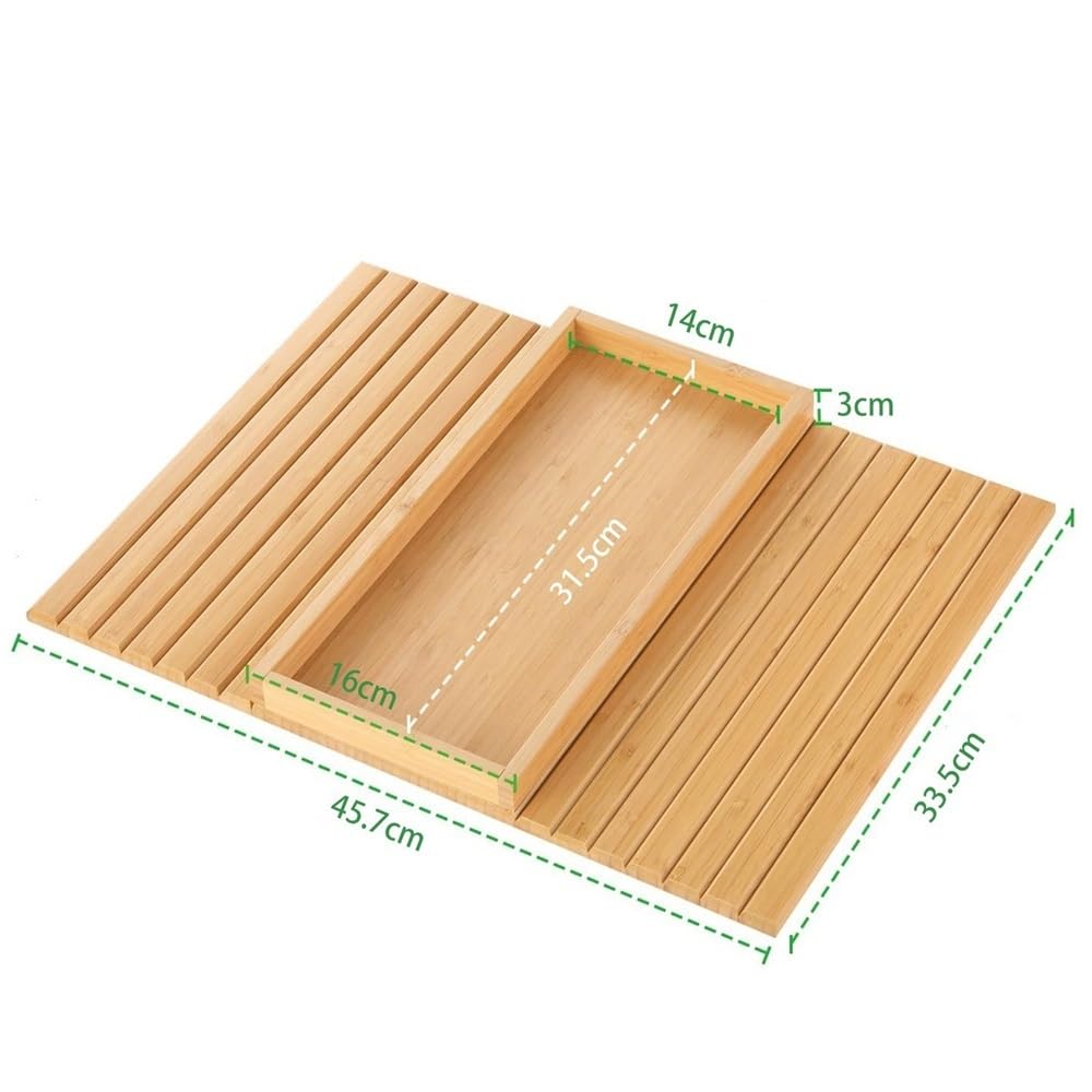 vassoio portaoggetti Contenitore portaoggetti in legno for braccioli di divani, vassoio for tazze bevande, telecomando(Natural)