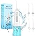 Produktbild Munddusche Elektrischer Zahnreiniger Kabellos Oral Irrigator mit 300ML Wassertank Wasser Flosser mit 4 Düsen und 4 Modi (Normal/Soft/Pulse/DIY-Modus) IPX7 Wasserdicht USB Aufladen für Zuhause Reise