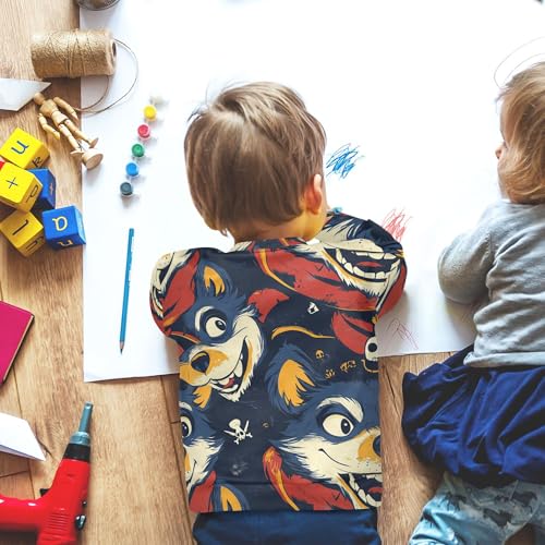 JUNZAN Cartoon Foxy Wolf Big Boys Pullover Hoodie Crewneck Sweatshirt With Hoodie Athletic 4T 6