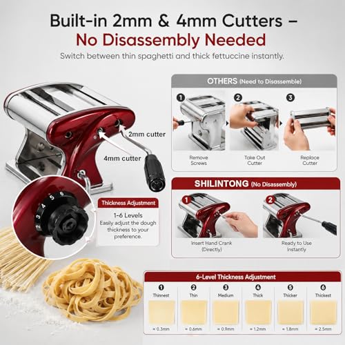 Machine à pâtes rouge compacte, l'idée cadeau cuisine idéale pour les gourmands - 5