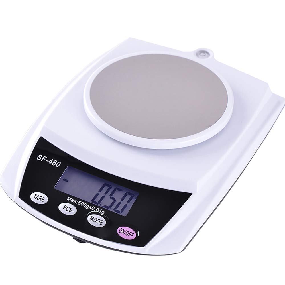 Báscula electrónica digital de 500 g/0,01 g Báscula de cocina for hornear alimentos de precisión con pantalla LCD, función de tara y PCS, balanza de pesaje de alimentos for el hogar, té, joya