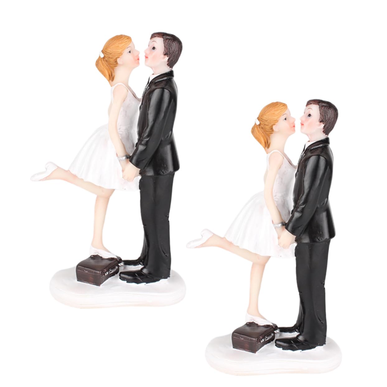 Toyvian 2pièces Figurines Résine pour Gâteau De Mariage Décoration De Gâteau Adorable Couple Amour pour Fête Et Événements Spéciaux