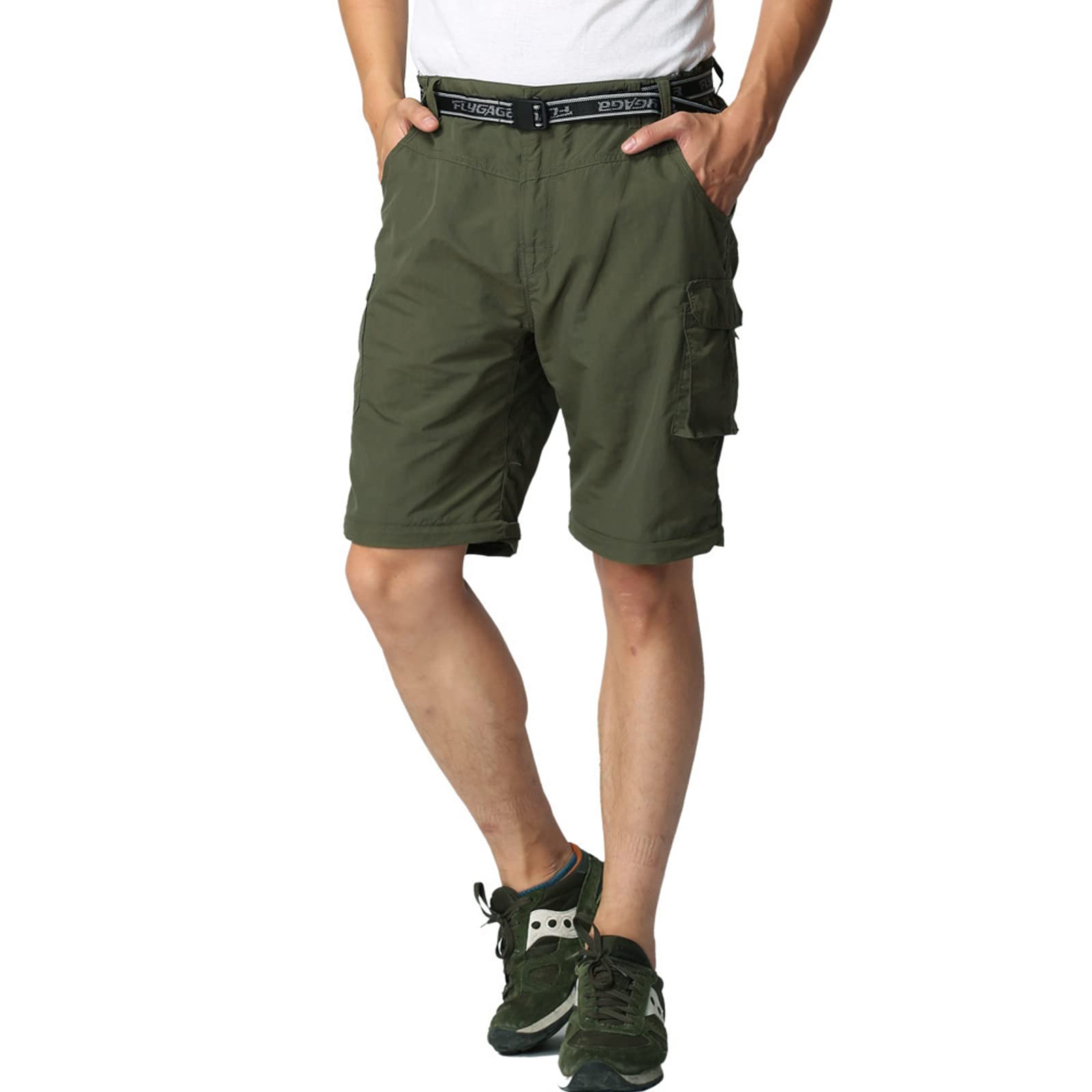 Pantaloni da trekking convertibili da ragazzo, leggeri, ad asciugatura rapida, con cerniera, per bambini e ragazzi, per attività all'aperto, UPF 50+, pantaloni cargo casual